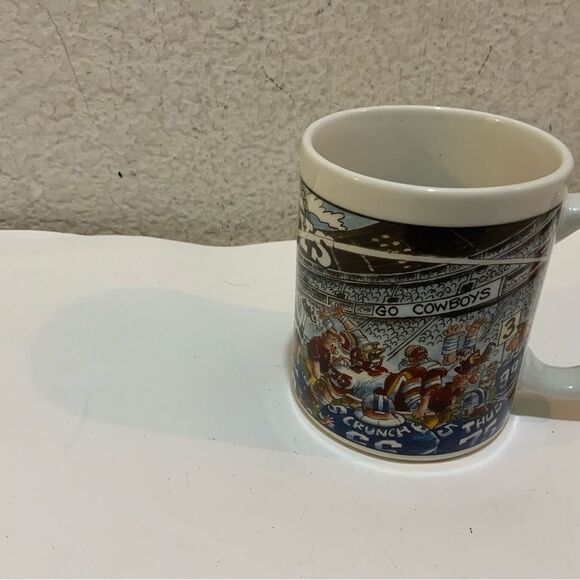 Dallas Cowboys NFL Custom Edge Cartoon Coffee Mug Rare Vintage 1994 VTG Stadium - Picture 4 of 10